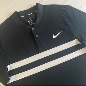 Nike Court Dri-Fit Victory Tennis Top Men LARGE TALL SLIM Blade Collar T-Shirt